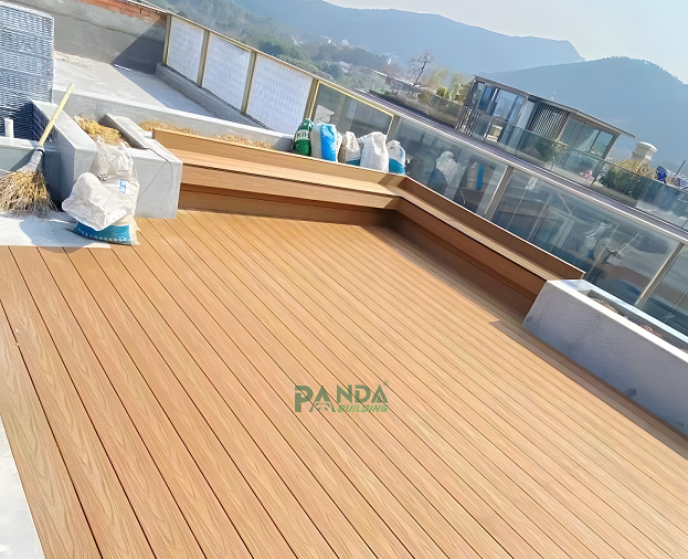 Co-extrusion Decking Teak Color Outdoor Project